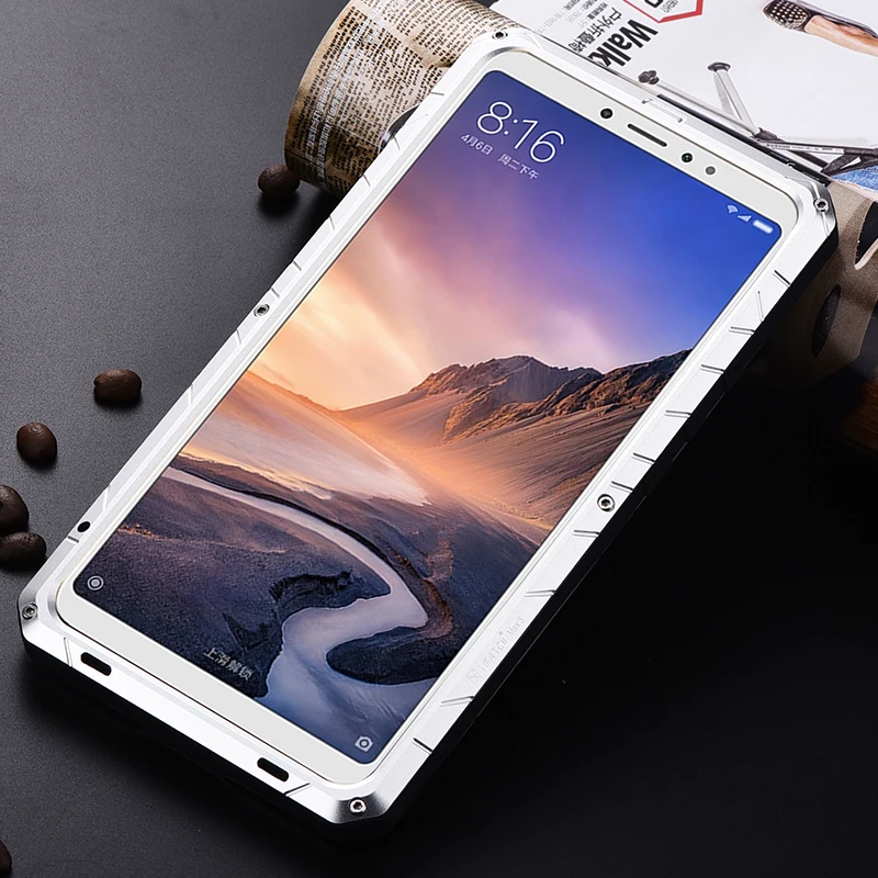 Повседневный водонепроницаемый чехол для Xiaomi Mi Max 3 Роскошный противоударный алюминиевый Металл+ Защитная силиконовая крышка Xiaomi Mi чехол Max3