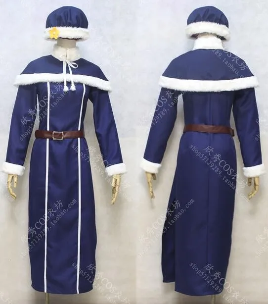 Пользовательские Fairy Tail Косплэй синий Juvia Loxar платье костюм