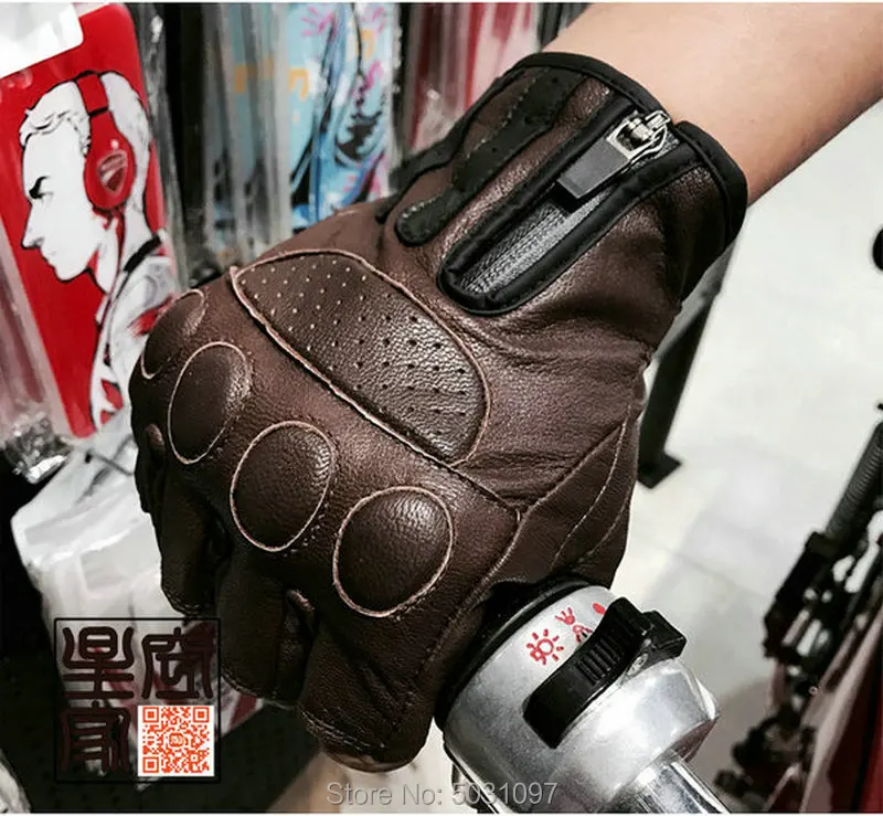 

Motorcycle Riding Half Finger Gloves SFK Leather Motobikers Daily Protection Glove Wearable Knight Cycling Gloves