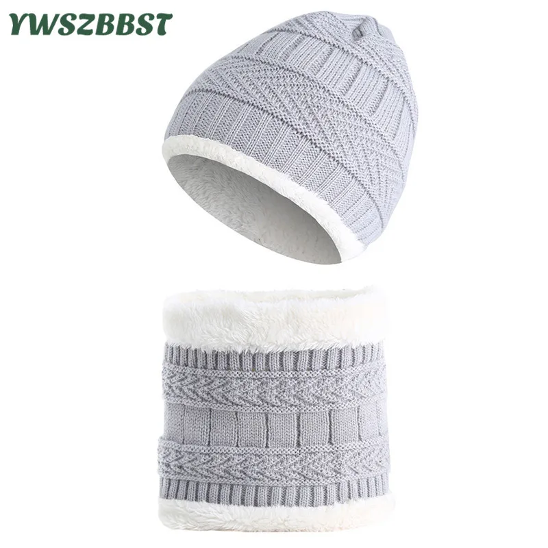 

New Fashion Autumn Winter Children Hat Scarf Set Plush Warm Baby Boys Cap Scarf Knitted Kids Hat Baby Hats for Girls
