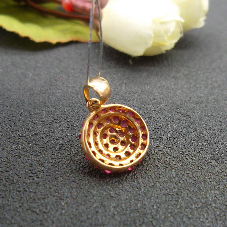 Подвеска из розового золота 18 К натуральный рубин камень ювелирные изделия