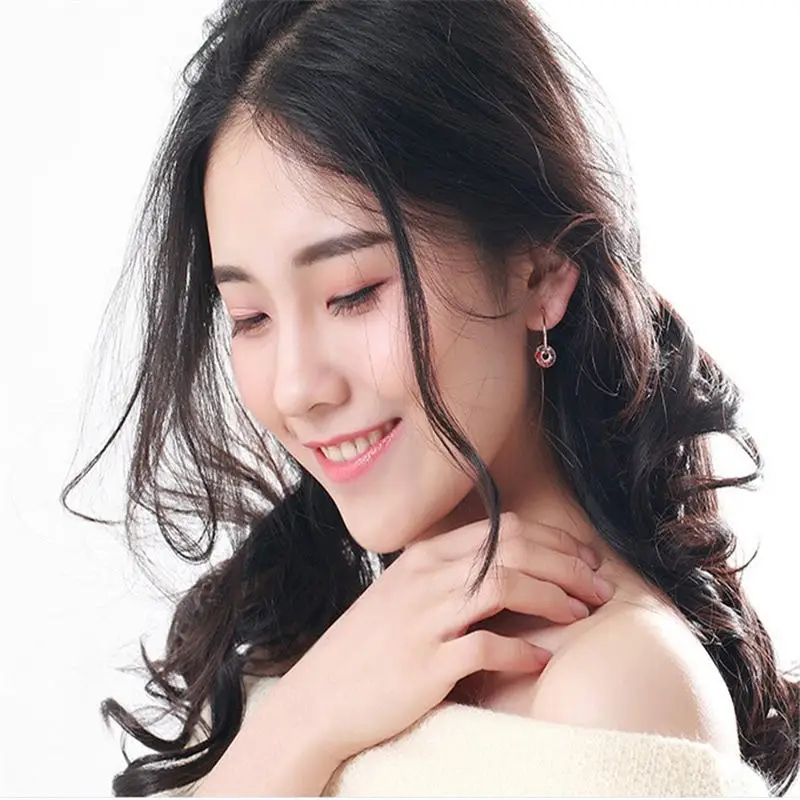 Модные Австрийские хрустальные золотые серебряные серьги круглые