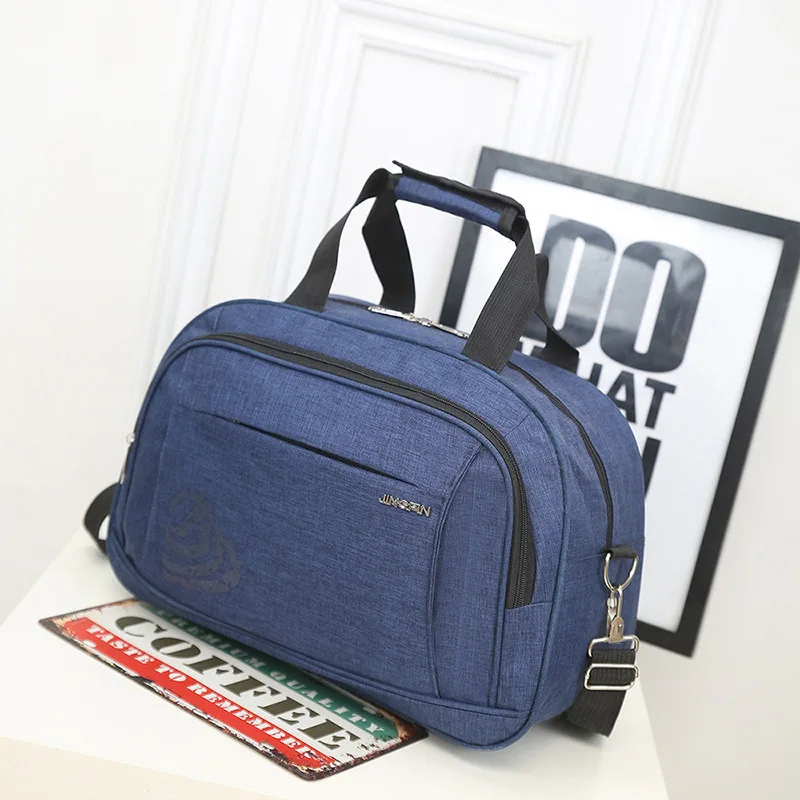 blue 44x28x17cm Нейлоновая Водонепроницаемая женская сумка для спортзала, сумка для путешествий, Мужская большая Вместительная деловая сумка для тренировки, сумка для ручной клади - Цвет: blue 44x28x17cm
