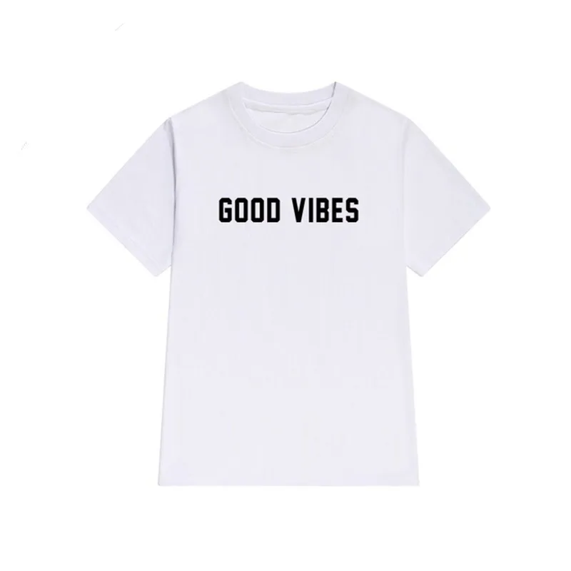 Новинка модная футболка good vibes tumblr повседневные топы для девочек футболки