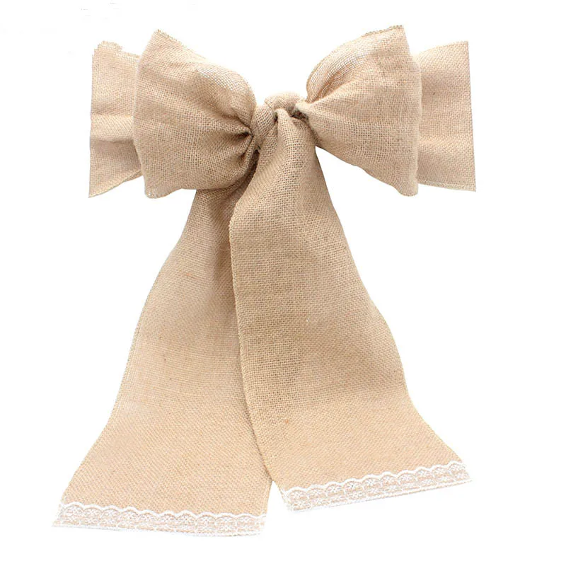 17x275cm chair sash Hessian джутовая Мешковина настольная дорожка стул створка букет из мешковины баннер лента из конопляной веревки для рукоделия День рождения Свадебная вечеринка украшения - Цвет: 17x275cm chair sash