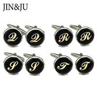 jinju high quality men cuff links vintage mens wedding party gift classical style letter design qrst cuff links