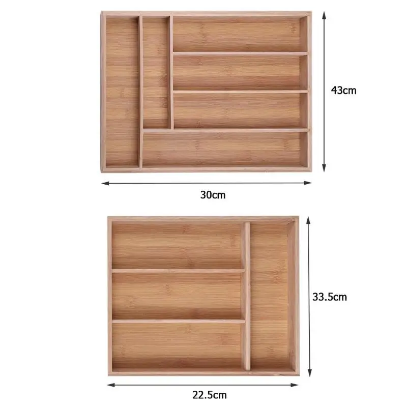 Ручка ящика бамбук Органайзер столовые приборы коробка для хранения кухонные