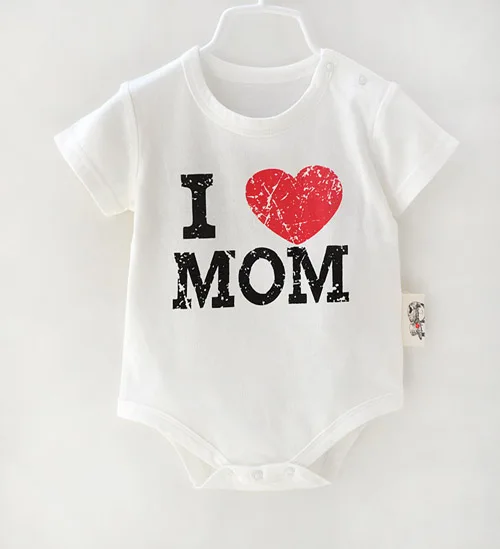 white love mum Новинка, хлопковый летний Боди для маленьких мальчиков и девочек, с надписью «LOVE MUM DAD», с короткими рукавами, с изображением животных, 1 предмет, унисекс, повседневная одежда для младенцев, подарок на день рождения, 3 мес., 6 мес., 9 мес - Цвет: white love mum