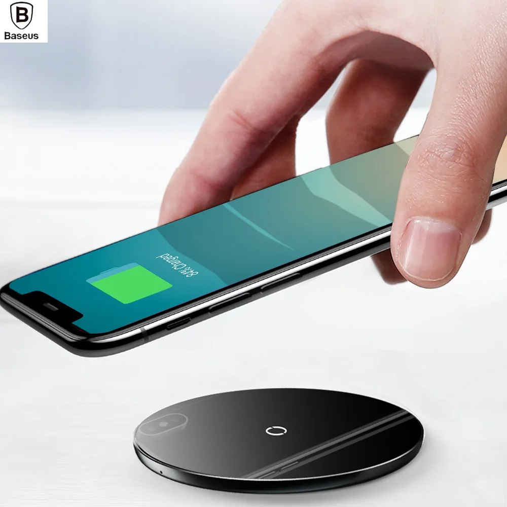 Baseus 10 Вт Qi Беспроводной Зарядное устройство для iPhone X 8 Стекло быстрая