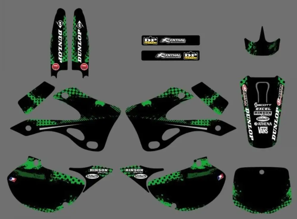 MST двигатель KX125 KX250 гоночный мотоцикл стикер дизайн комплект для KAWASAKI KX 125 250 1999 2000