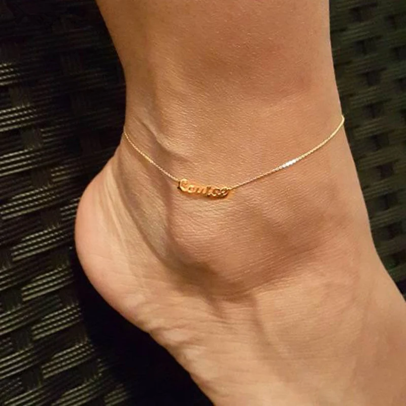 Летний стиль Foot Bijoux Femme золотая цепочка под заказ женские браслеты для щиколотки пляжные украшения браслет на заказ Шевроле BFF подарок
