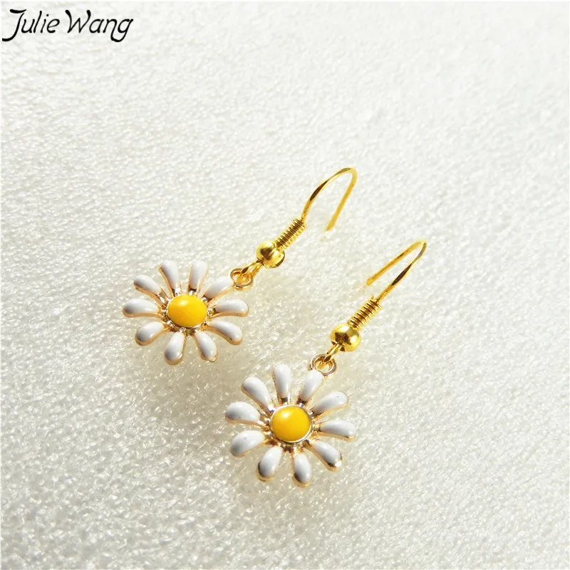 Оптовая продажа 3 пары серьги в форме ромашек и цветов золотого цвета модные