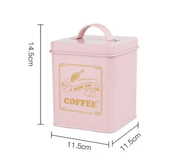Pink Coffee Металлическая красочная банка для хранения, классический минималистичный скандинавский кубовидный контейнер для хранения, Домашний Органайзер, контейнер для кофе, сахара, чая - Цвет: Pink Coffee