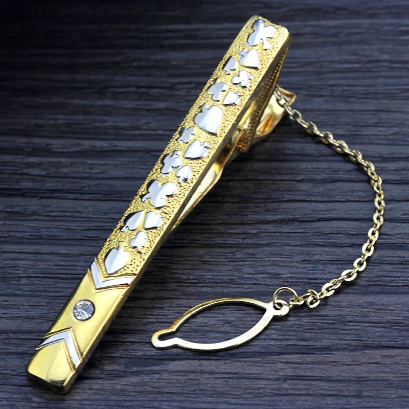 MMS роскошный зажим для галстука из нержавеющей стали покерное лицо Свадебные