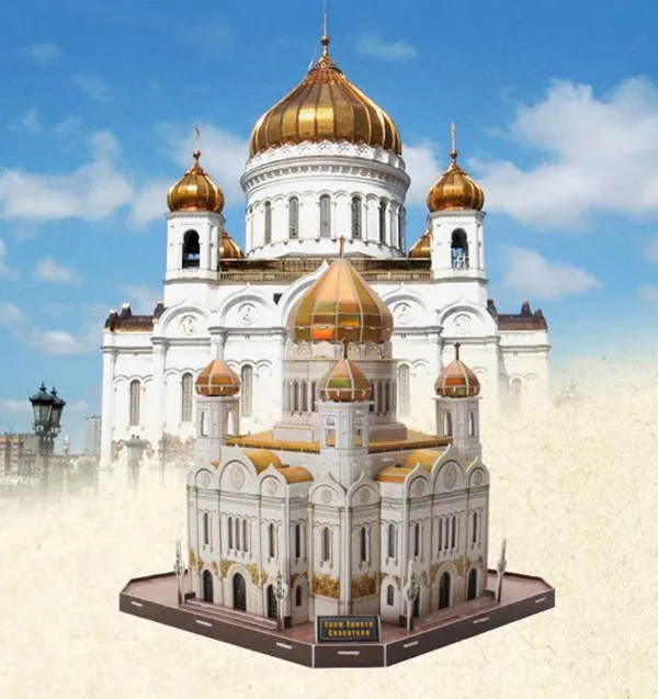 Сувенирная 3D модель-головоломка с собором Христовым спасителем
