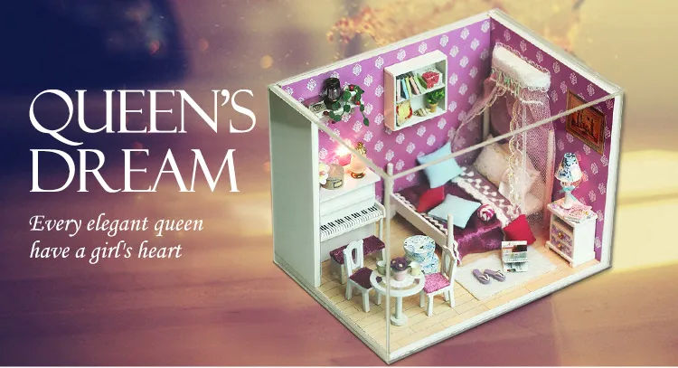 DIY деревянный кукольный дом queen мечта собрать 3D миниатюры кукольный домик модель мини кукольные домики мебель игрушечные лошадки для детей Подарки
