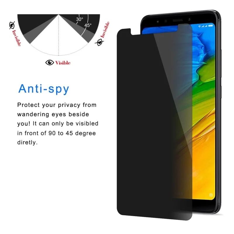 Закаленное стекло EXUNTON против шпиона для Xiaomi Redmi 5 5Plus 5A 2.5D Черная защитная пленка для экрана для Redmi Note 5 5A 5Pro