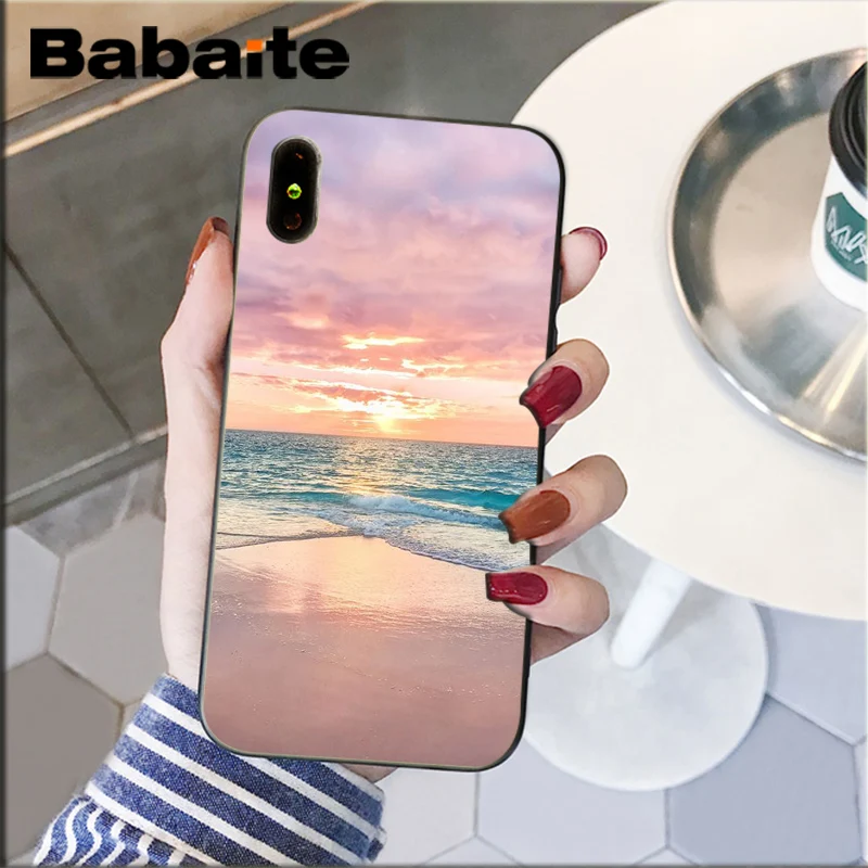 Babaite Summer popular Beach Ocean Coconut Trees Black Phone Cover for iPhone8 7 6 6S 6Plus X XSMAX 5 5S SE XR 11 11pro 11promax | Мобильные