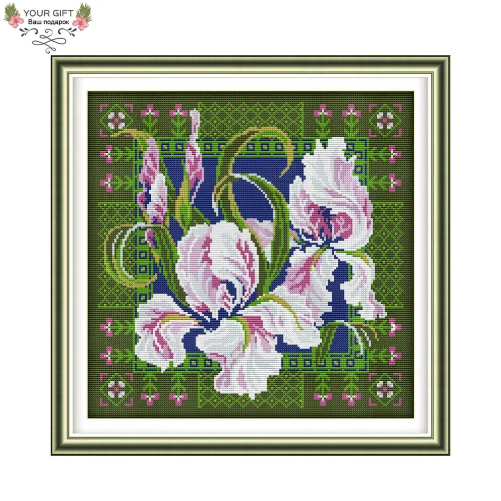 

Joy Sunday Orchids Home Decor H656(8) 14CT 11CT Counted and Stamped Flowers Needlepoint Needlework Embroidery Cross Stitch kit