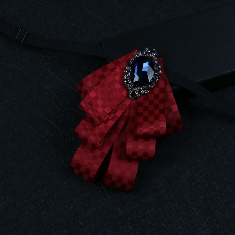 free shipping Korean Male men's woman female 2017 high-grade diamond collar dress Headdress bow tie groom wedding gift box |