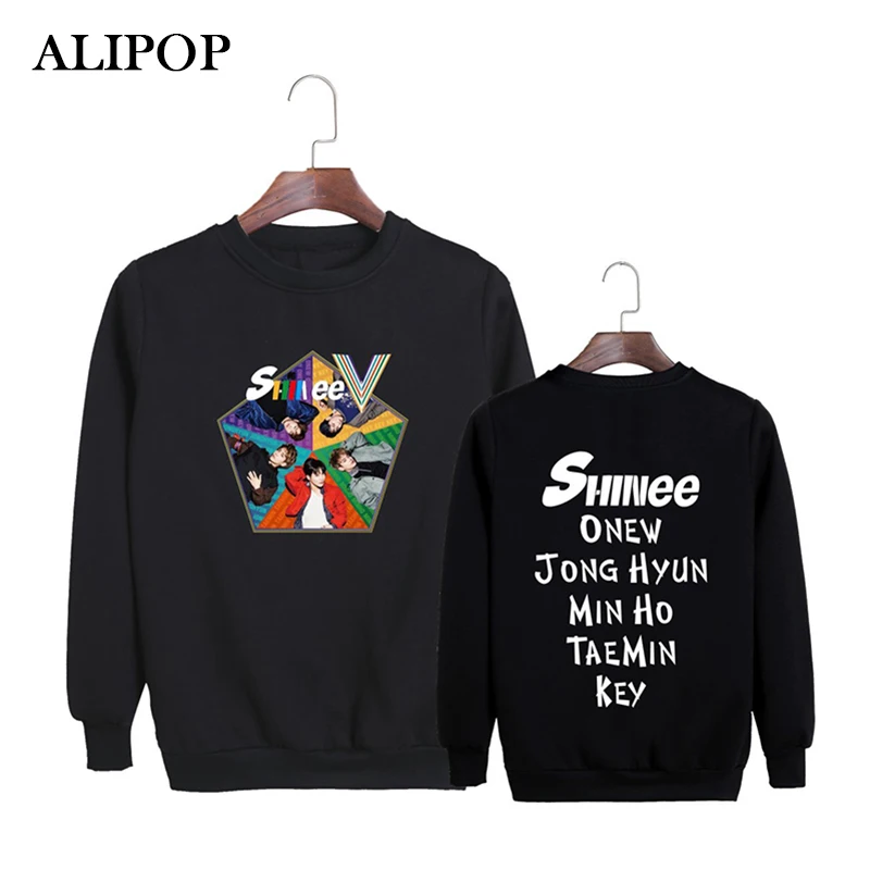 Kpop Korean Fashion SHINee 5TH Album FIVE ONEW KEY MINHO TAEMIN Cotton Hoodies Clothes Pullovers Sweatshirts PT357 | Женская одежда