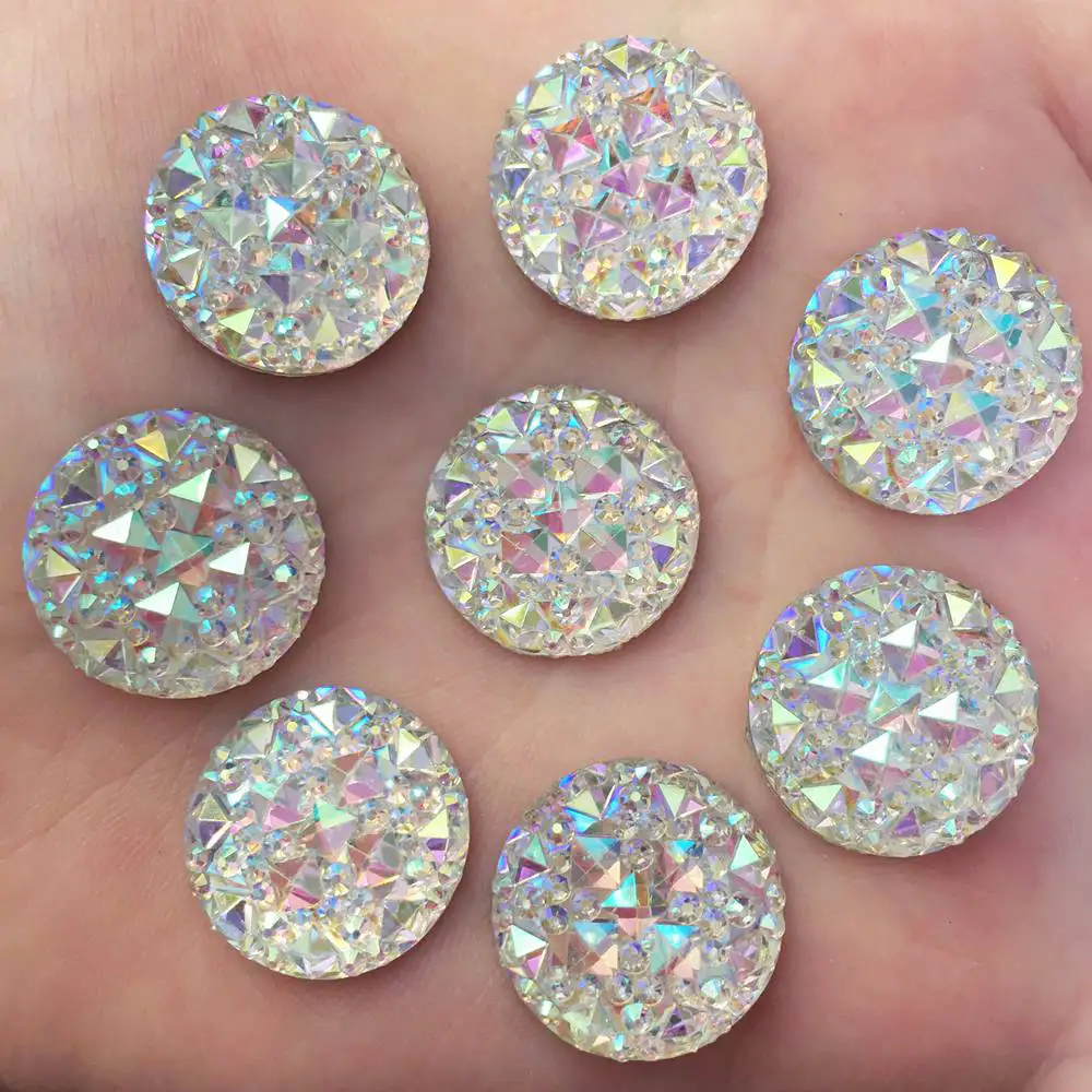 Многоразовый Блестящий AB каучук круглый крокодиловая кожа плоская задняя часть