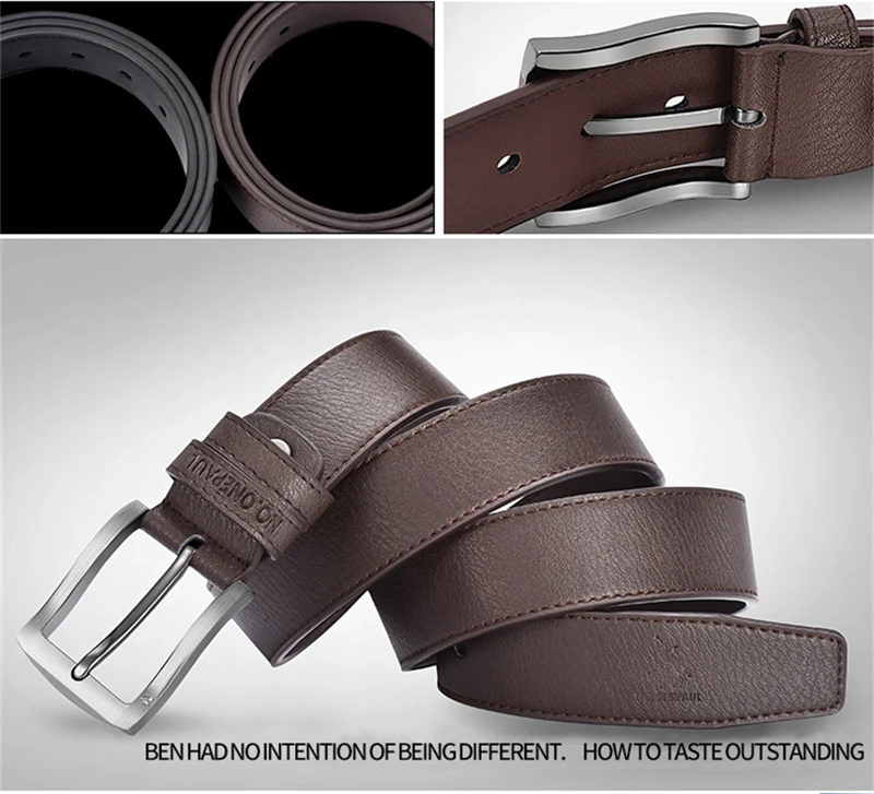 NO.ONEPAUL buckle men belt High Quality cow genuine leather luxury strap male belts for men new fashion classice vintage pin