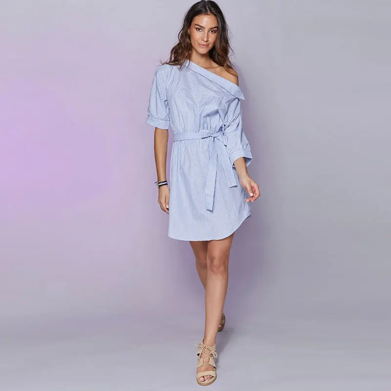 Женское платье с открытыми плечами в полоску|dress trendy|dresses for large womendress david |