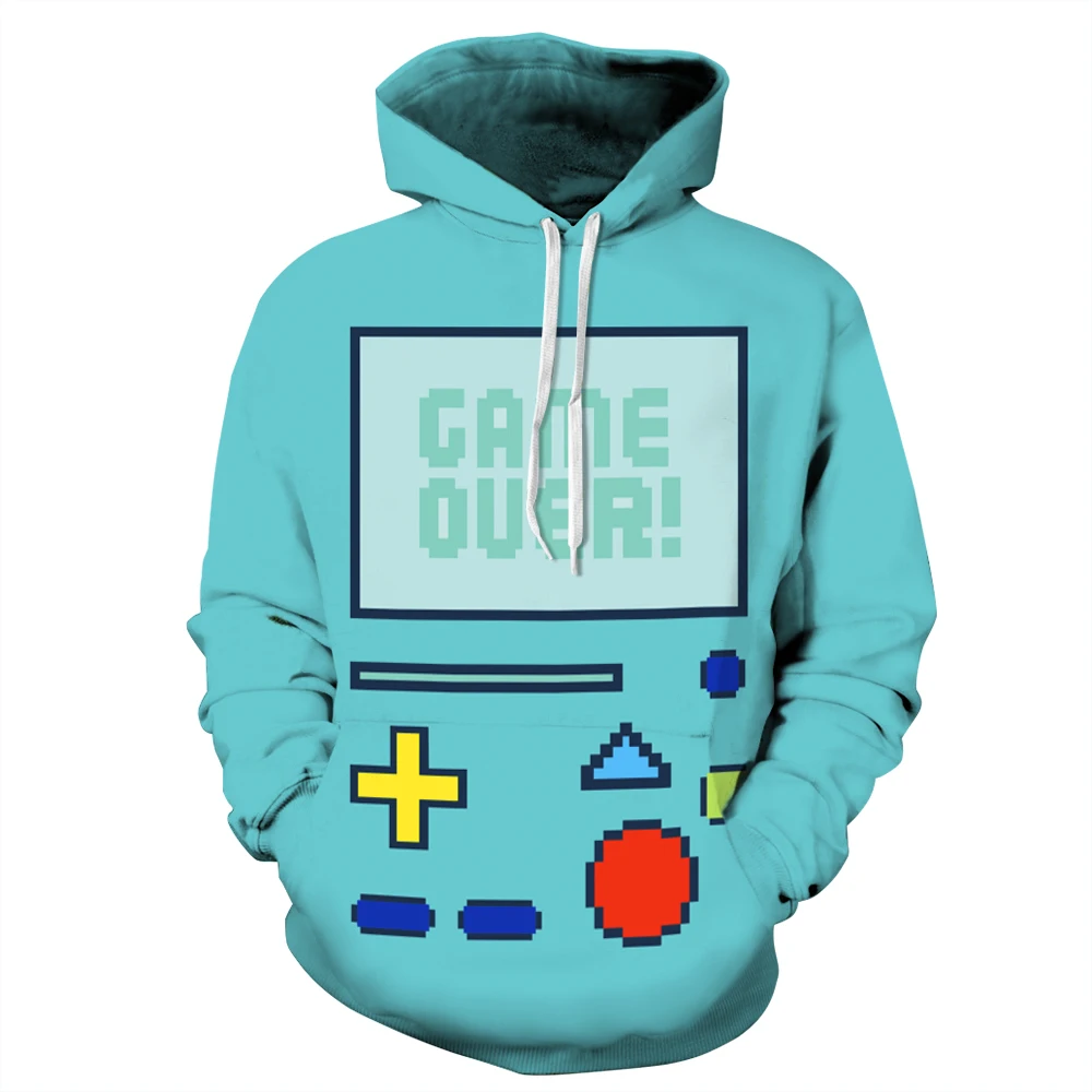Fashion Hoodeds Interesting Game Over Tetris Machine Sportswear Long Sleeve Vegetables 3D Sweatshirts Men Women Hoodies Coat | Мужская