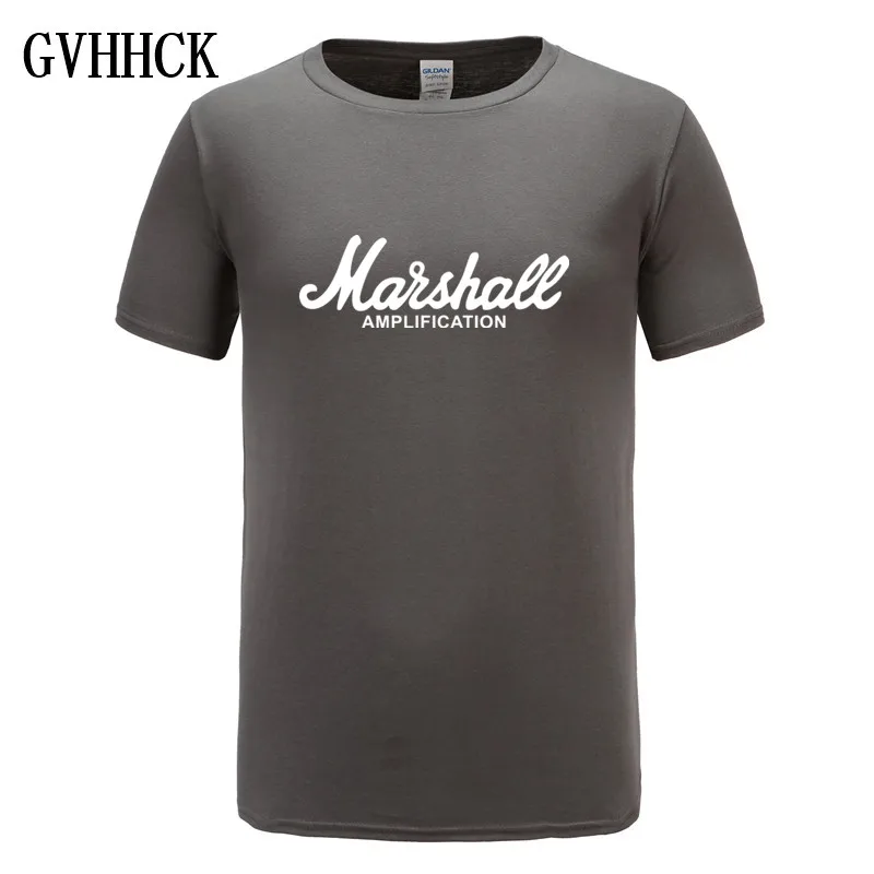 charcoal Футболка Marshall с логотипом Amps Amplification Guitar Hero Hard Rock Cafe Music Muse, топы, футболки для мужчин, модные футболки Harajuku - Цвет: charcoal
