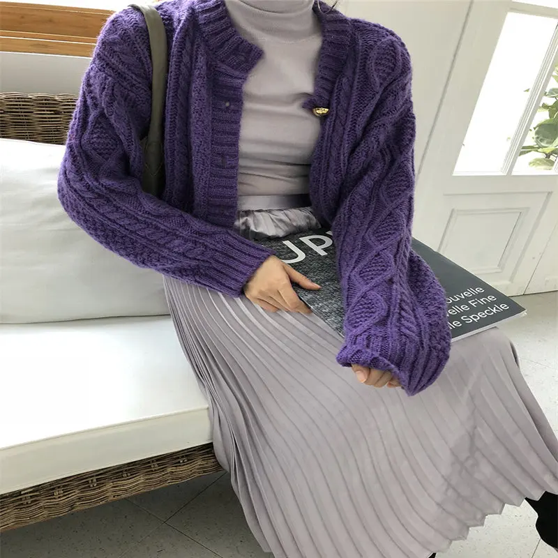 HziriP мягкие простые плотные крученые новые кардиганы ленивый стиль шикарные