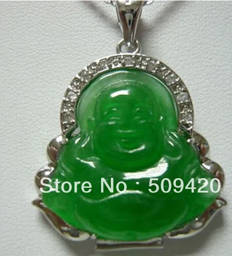 Бесплатная доставка&gt 5 шт подлинного Зеленого Нефритового Будды кулон