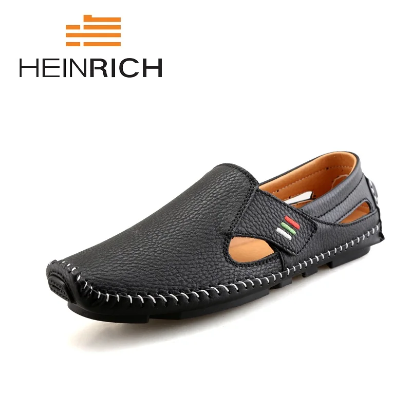 HEINRICH Luxury Brand Men Shoes Leather Loafers Outdoor Casual Fashion Krasovki Summer Moccasins Mens Moda Hombre 2018 | Обувь