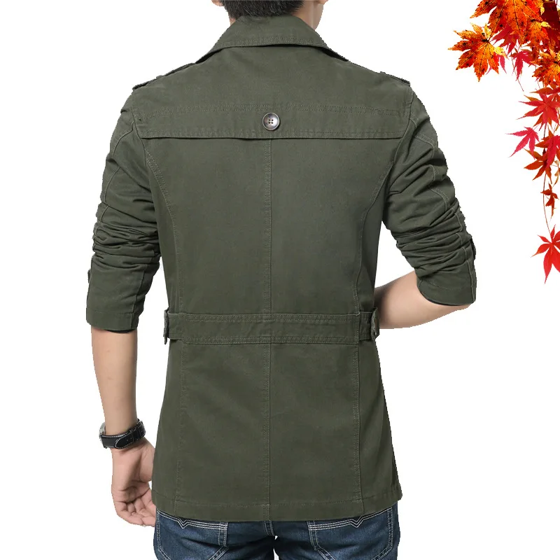 5XL 2017 чистый хлопок Мужской Повседневный плащ Весенняя мужская куртка в стиле