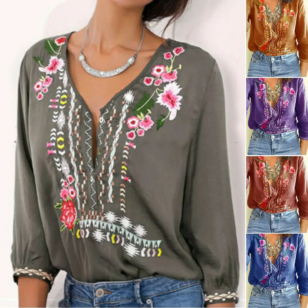 Новая горячая распродажа большой Размеры Boho Для женщин с цветочным узором летнее