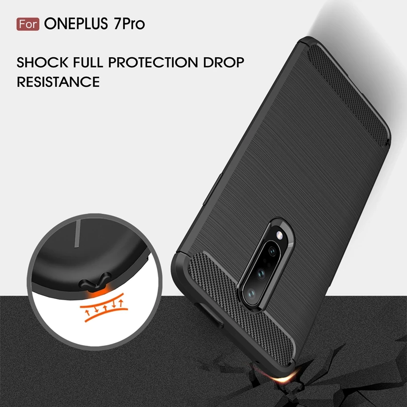 Чехол для Oneplus 7Pro/1 + 7Pro противоударный бампер из углеродного волокна прочный