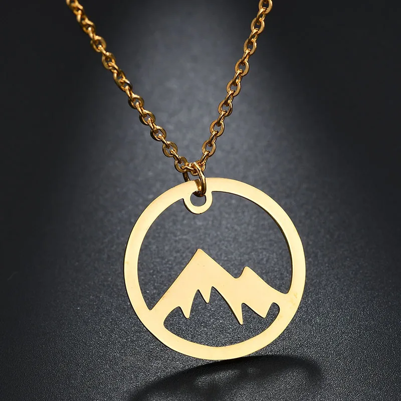 Ожерелье MENSAZONE ожерелье из нержавеющей стали с подвеской гора для пеших прогулок