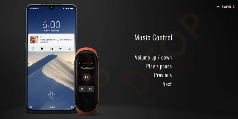 Глобальная версия, Xiaomi mi-браслет 4 mi Band 4, музыкальный цветной экран, фитнес-частота сердечных сокращений, Bluetooth 5,0, умные часы, Russina