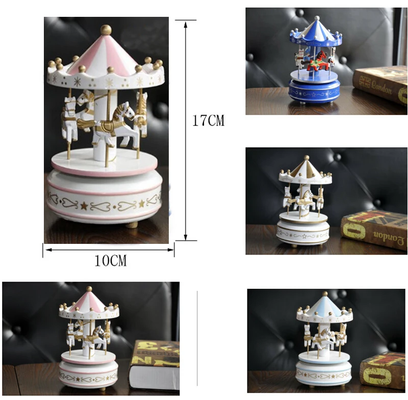 Merry-go-круглая деревянная музыкальная карусель коробка игрушка детская игра домашний декор карусельная лошадка музыкальная шкатулка Рождество Свадьба День рождения подарок