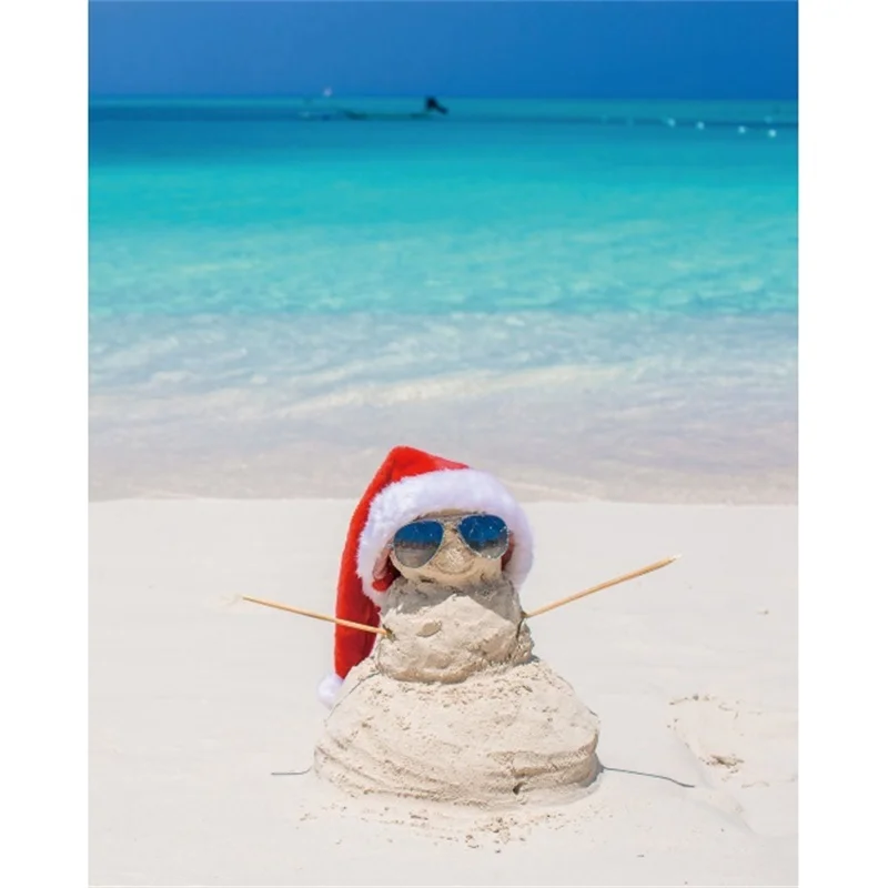 

Laeacco Canvas Calligraphy Painting Little Sandy Snowman with Red Santa Hat Posters and Prints Wall Art Pictures for Living Room