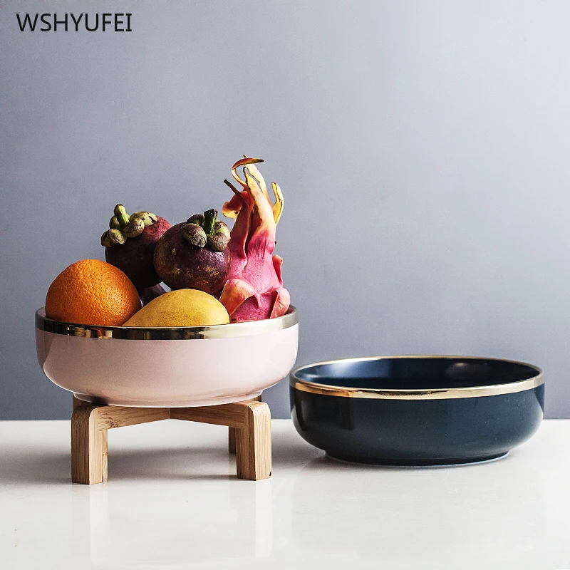 Прямая роскошь в скандинавском стиле керамическая ваза для фруктов салатник