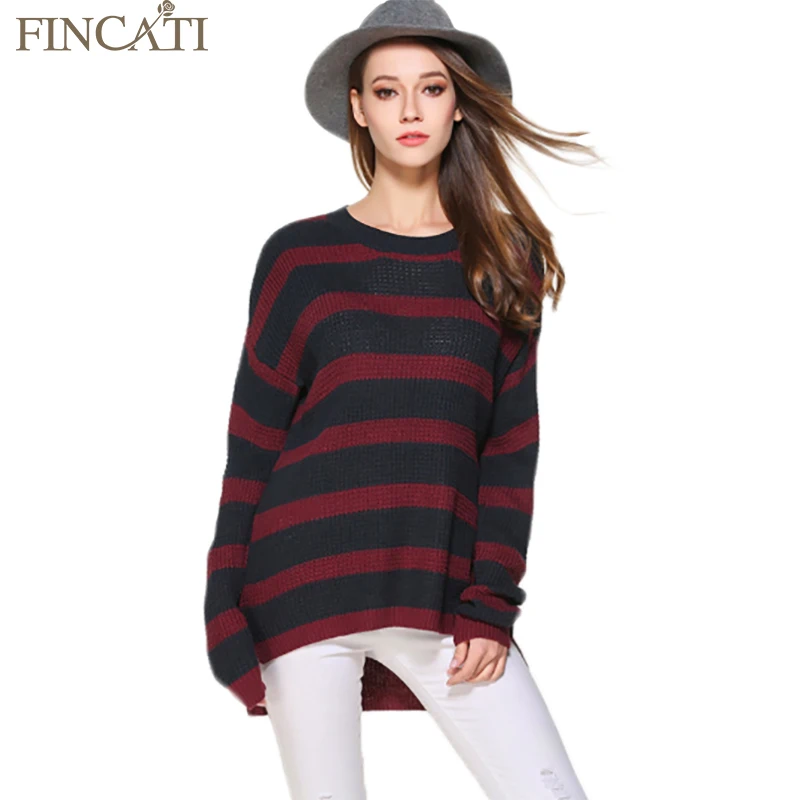 Женский Осенний пуловер Fincati 2017 Новое поступление с круглым вырезом длинными