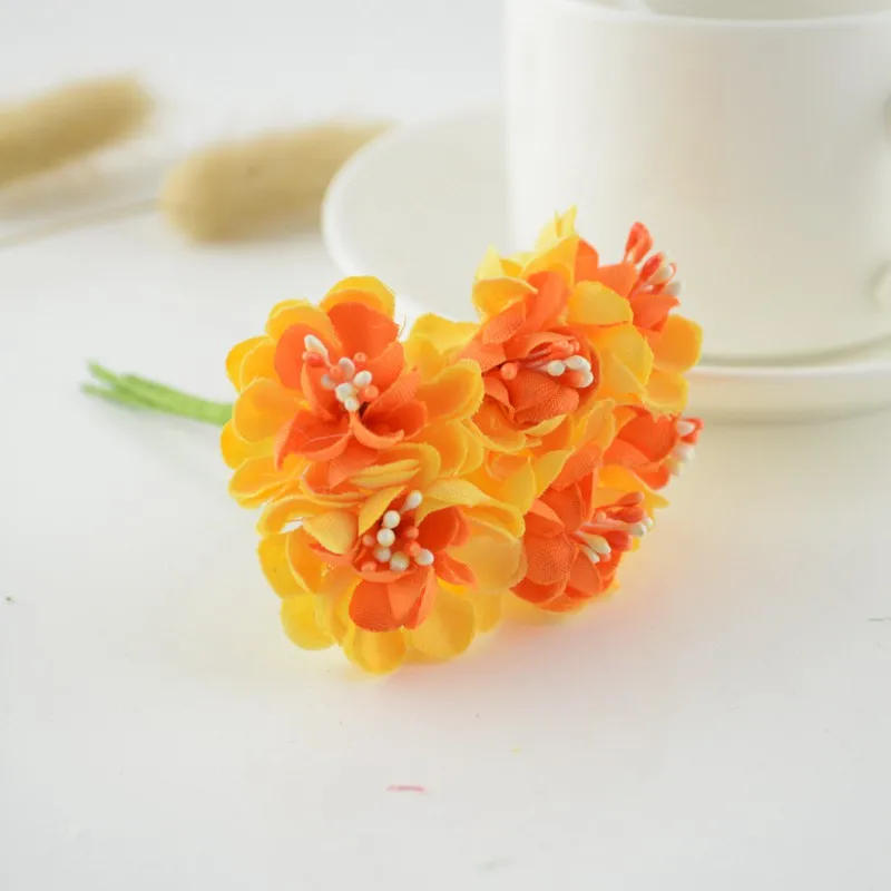 

Искусственные шелковые тычинки, 6 шт., для украшения свадьбы, рукоделия, букет невесты «сделай сам», декоративный подарок, венок для скрапбукинга