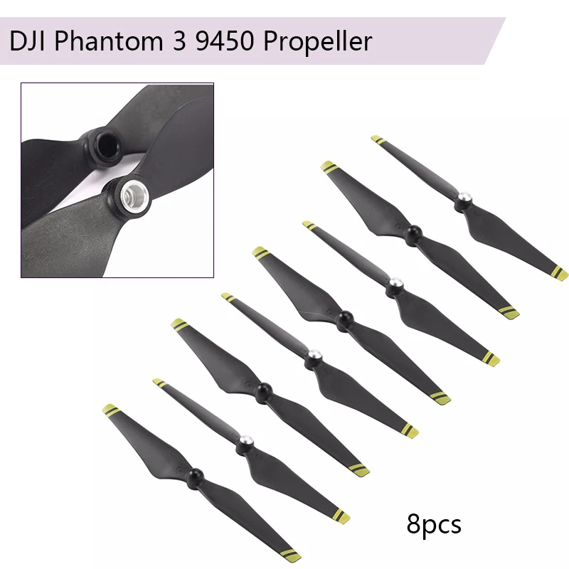 

8pcs 9450 Propeller for DJI Phantom 3 Phantom 2 3A 3P 3S Drone Camera Blades Prop Spare Parts Self Locking Propeller Accessories