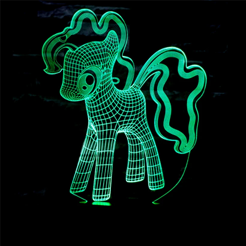 Супер милый 3D иллюзия собака ночник 7 цветов мигающий LED Настольная лампа USB