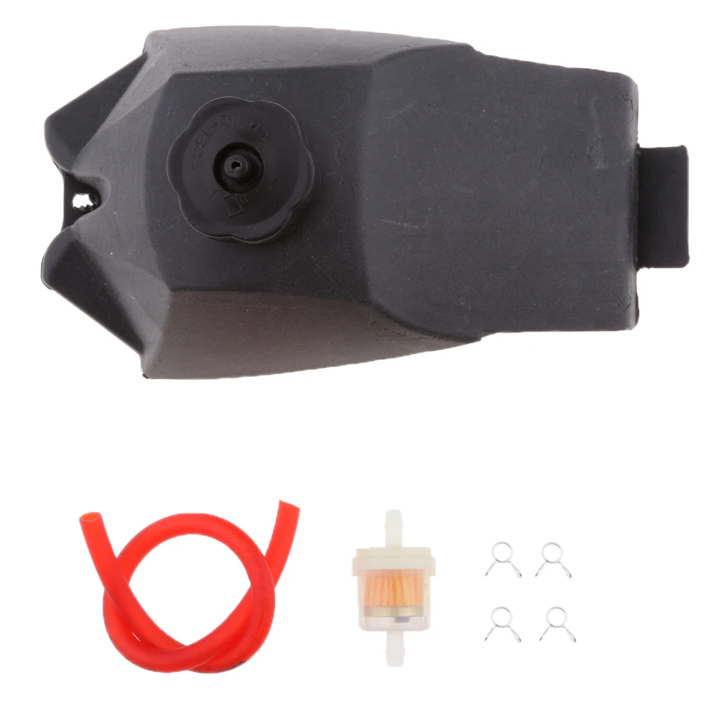 

3 in 1 Gas Fuel Petrol Tank Fuel Gas Tank Filter Hose Line Set for ATV Dirt Quad 47cc 49cc 2-Stroke Black