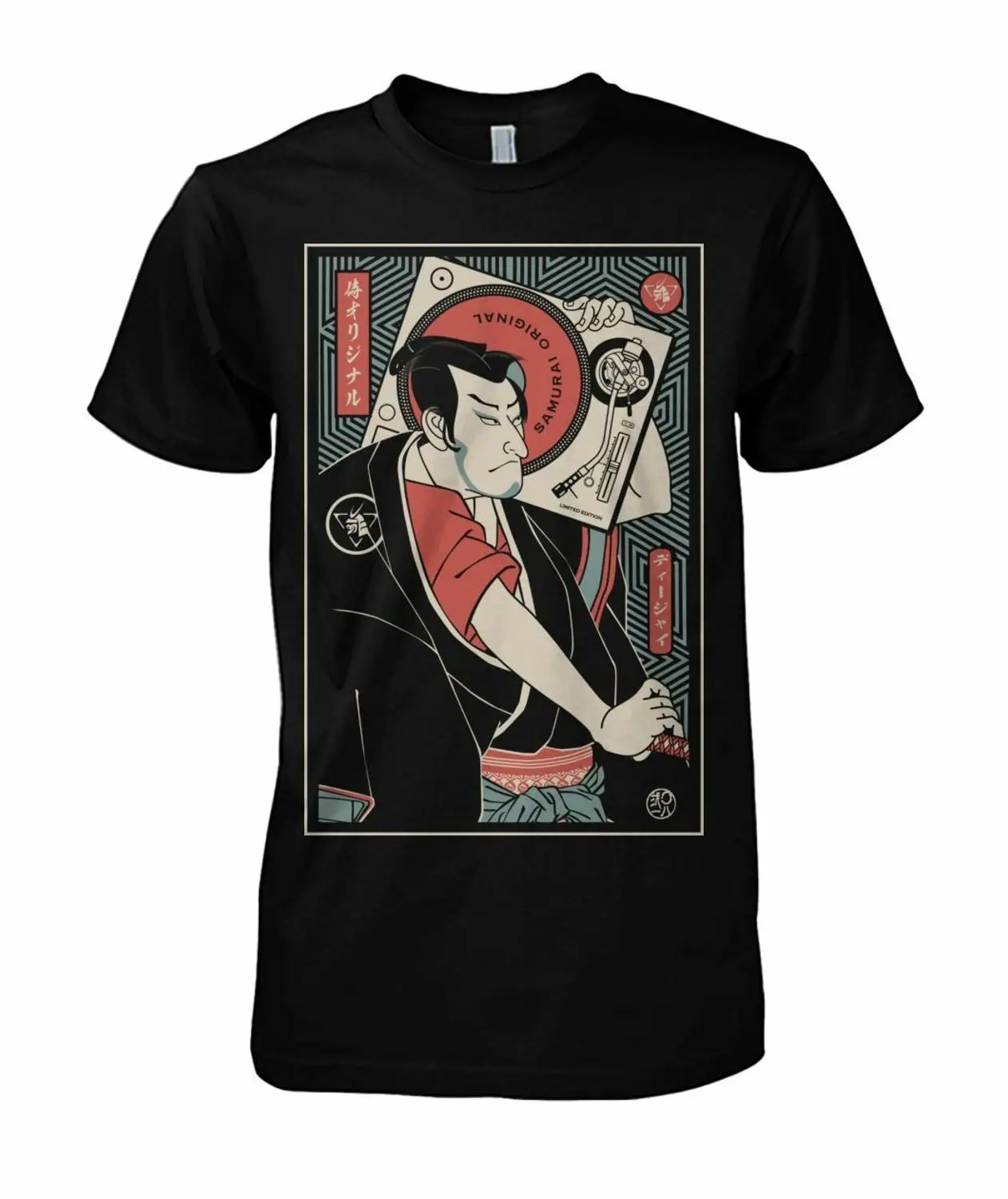 Оригинальная забавная Черная Футболка Dj Samurai новинка 2019 модные облегающие топы с