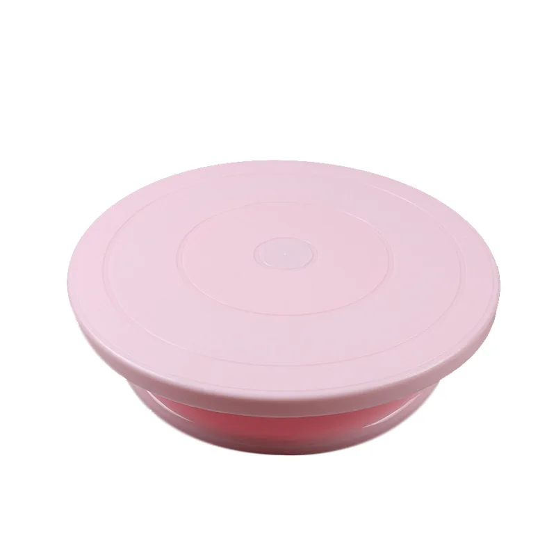Pink 10 шт./компл. формы для пищевых продуктов для торта проигрыватель Вращающийся Стенд торт Пластик нож для теста помадка пиццы вертушки украшения торта инструменты - Цвет: Pink