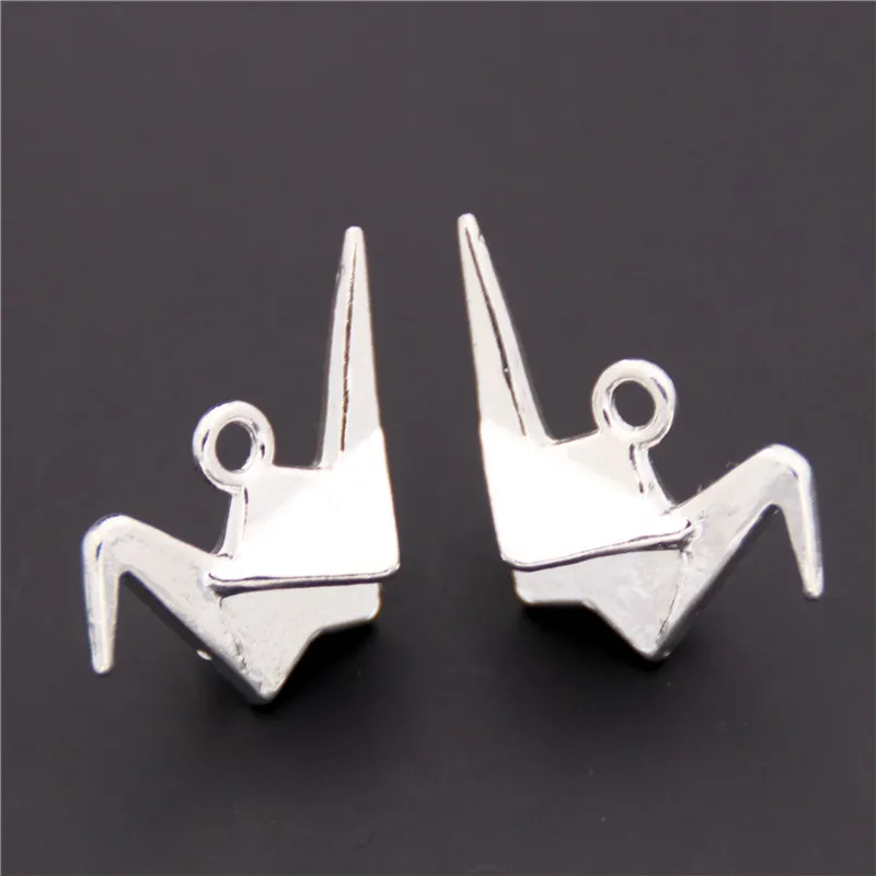 8 шт. серебряный цвет тысяча бумажных кранов Подвеска из сплава DIY оригами