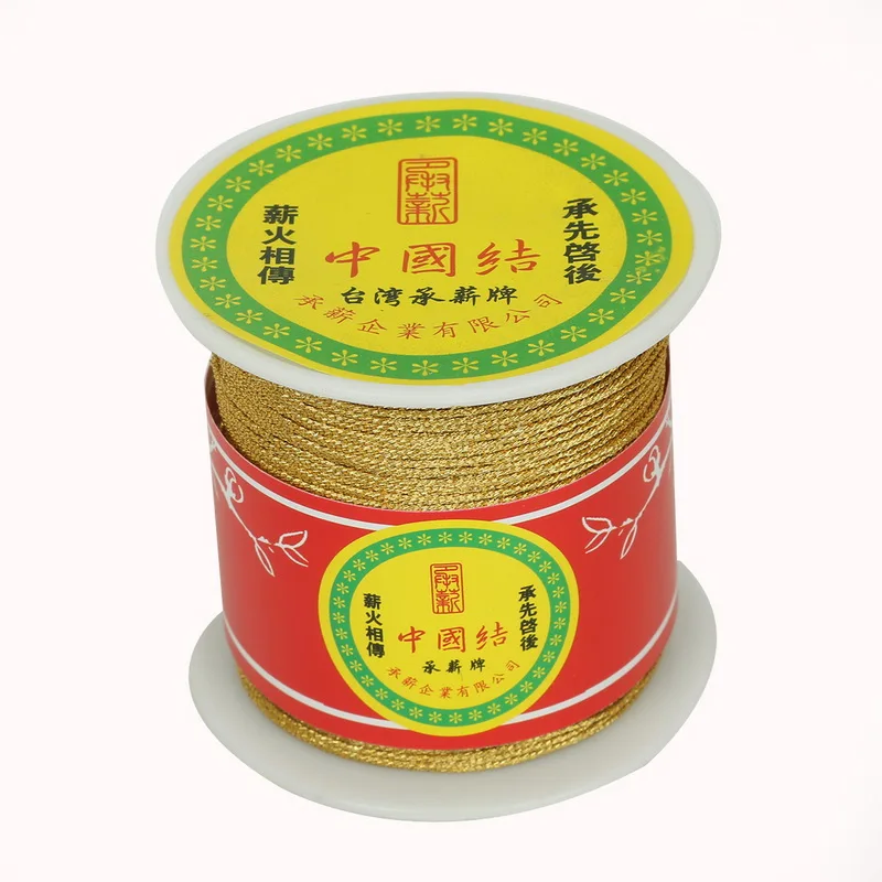 1 мм 60 ярдов/рулон золотая линия шнур красная плетеный нитка китайский узел